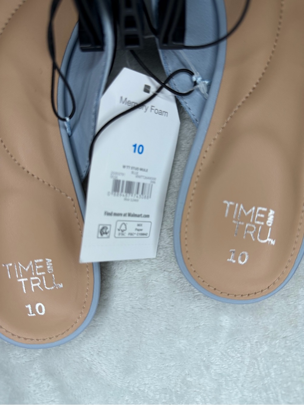 Time and Tru Powder Blue Studded Slip-On Mules - Picture 3 of 5